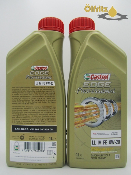 Castrol Edge Professional LL IV FE (Audi Logo) 0W-20 Titanium FST Motoröl 1l