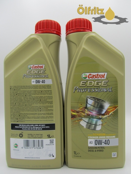 Castrol EDGE Professional A3 0W-40 Titanium Technology Motoröl 1l