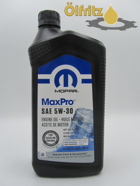 Original Mopar Max Pro 5W-30 (Made in USA) Motoröl 1l